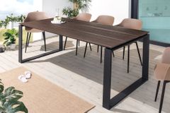 Wetterfester Gartentisch FLOATING 210cm braun schwarz Aluminium Outdoor Esstisch modern