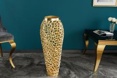 Filigrane Design Vase ABSTRACT LEAF gold 65cm Handarbeit