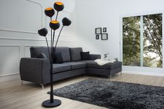 Elegante Design Stehlampe MAGMA 170cm schwarz gold Stehleuchte