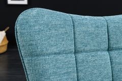 Moderner Sessel SCANDINAVIA blau Strukturstoff schwarz Metall mit Armlehne