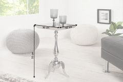 Filigraner Beistelltisch TRAYFUL 55cm silber Aluminium Tablett-Tisch