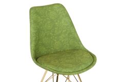 Design Stuhl SCANDINAVIA MEISTERSTÜCK grün Chenille gold Metall