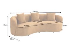 Organisches Sofa ATELIER 230cm senfgelb Samt 3-Sitzer Couch inkl. Kissen