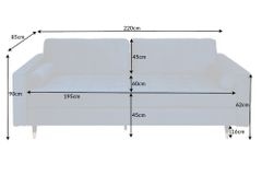 Design 3-Sitzer Sofa COZY VELVET 220cm petrol blau Samt Federkern Lounge