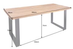 Massivholz Esstisch IRON CRAFT 160cm braun schwarz Sheesham stone finish Industrial