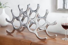 Modernes Weinregal FLAME 48cm silber für 10 Flaschen Flaschenhalter