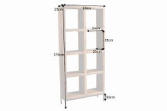 Massives Regal IRON CRAFT 176cm Mangoholz Bücherregal acht Fächer Industrial Design