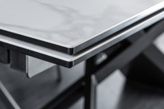 Ausziehbarer Esstisch EUPHORIA 180-220-260cm Marmor weiß Keramik made in Italy