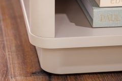 Design Nachtschrank LIV 55cm cashmere weiß mit Schublade und offenem Fach