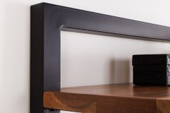 Massives Bücherregal MAMMUT 180cm Akazie schwarz fünf Regalböden