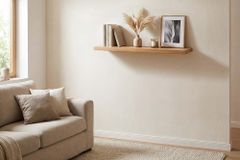 Massives Wandregal PURE 80cm Mango natur cream finish Mangoholz Steckregal