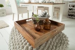 Elegantes Servier Tablett CIANO 40x40cm Akazie Massivholz mit Griffen