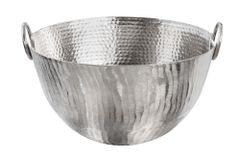 Handgearbeitete Deko Schale ORIENT 40cm silber Metall Hammerschlag Design