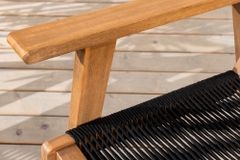 Wetterfestes 2er Set Gartenstuhl BALI ROPE natur anthrazit Akazienholz Loungesessel