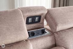 Multifunktionales Ecksofa PRIME 300cm beige Vogue Seiden Samtstoff Relaxfunktion
