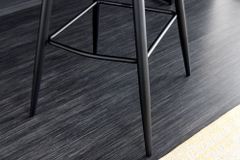 Design Barhocker EUPHORIA senfgelb Samt schwarze Metallbeine Barstuhl mit Lehne