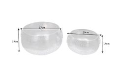 Handgefertigte Schalen 2er Set ORIENT silber Blumentopf im Hammerschlagdesign