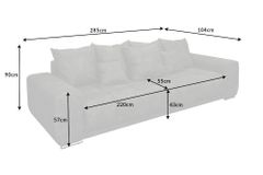 Big Sofa ELEGANCIA 285cm grau Microfaser XXL Couch inkl. Kissen Federkern
