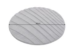 Runder Teppich WAVE 80cm anthrazit 3D strukturierter Kurzflor Indoor Hoch-Tief-Effekt