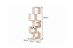 Massives Regal MAKASSAR 150cm natur cream finish Mangoholz einzigartige Maserung