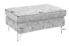 Chesterfield Hocker MODERN BAROCK 90cm dunkelgrau Samt Sitzhocker Fußhocker