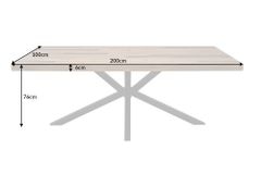Massivholz Esstisch GALAXIE 200cm vintage braun Pinie recycelt Industrial Design