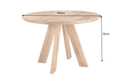 Runder Esstisch ART WOOD 100cm braun massiv Mangoholz