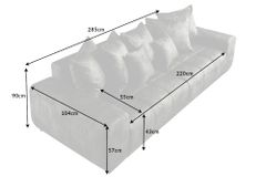 Big Sofa ELEGANCIA 285cm moosgrün Microfaser XXL Couch inkl. Kissen Federkern