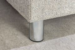 Wohnlandschaft KENT 220cm beige Strukturstoff  Ecksofa Federkern inkl. Hocker