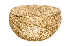 Filigraner Design Couchtisch ABSTRACT LEAF 80cm gold Handarbeit