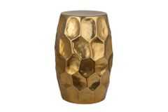Handgefertigter Beistelltisch ORGANIC ORIENT 50cm gold Metall Hammerschlag Design rund