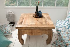 Massiver Couchtisch OPIUM ANTIQUE 60cm natur Mangoholz Beistelltisch