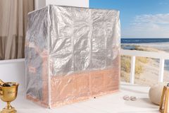 Wetterfeste XXL Strandkorbhülle OSTSEE transparent mit Reißverschluss für 3-Sitzer