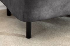 Extravagante Polsterbank EN VOGUE 120cm grau Samt mit Stauraum schwarze Metallbeine