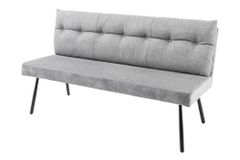 Moderne Sitzbank BIG GEORGE 160cm grau Samt Strukturstoff Taschenfederkern Metall