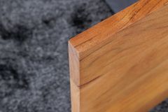 Massivholz Highboard GRAND ACACIA 120cm braun Akazie mit LED-Beleuchtung Baumkante