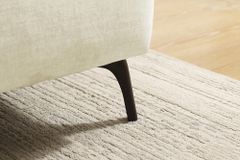 Modernes Ecksofa MARRAKESCH 265cm beige Samt 3-Sitzer inkl. Kissen Ottomane rechts