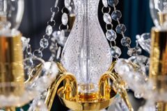 Design Kronleuchter DIAMONDS S 40cm gold Acryl 5-armig Barock Design