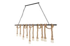 Maritime Hängeleuchte SEVEN SEAS II 120cm Seil Lampe mit 10 Leuchten