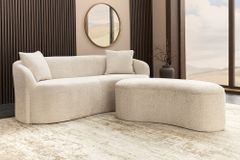 Extravagantes Sofa ELEMENTAL 180cm champagner beige Feinstrick Bouclé 2-Sitzer