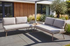 Outdoor Lounge Sitzgruppe MOBILE MODULAR greige mit Tisch wetterfest