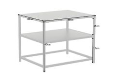 Moderner Beistelltisch DURA STEEL 50cm schwarz Metall mit Ablagefach