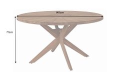 Runder Gartentisch KOPENHAGEN 140cm braun Akazienholz honey finish wetterfest