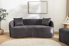 Extravagantes Sofa ELEMENTAL 180cm graphit grau Samt 2-Sitzer Couch organische Form