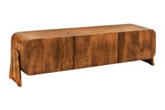Massives TV-Board BRASIL 160cm braun Mangoholz drei Fächer Lowboard