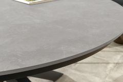 Runder In- und Outdoor Esstisch GALAXY 120cm graphit Keramik anthrazit Aluminium Gartentisch