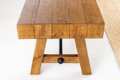 Industrial Sitzbank FINCA 240cm vintage braun recyceltes Pinienholz Eisen