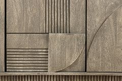 Design Sideboard ART DECO 170cm grau smoked Mangoholz massiv 3D-Front