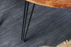 Runder Esstisch SCORPION 120cm Akazie natur Massivholz Hairpin Legs Retro Design