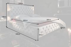 Design Doppelbett PARIS 180x200cm silber grau Samt Chesterfield